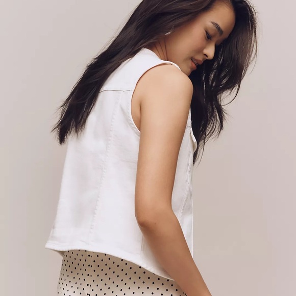 Anthropologie Pilcro Collarless Denim Vest XL - Picture 6 of 11